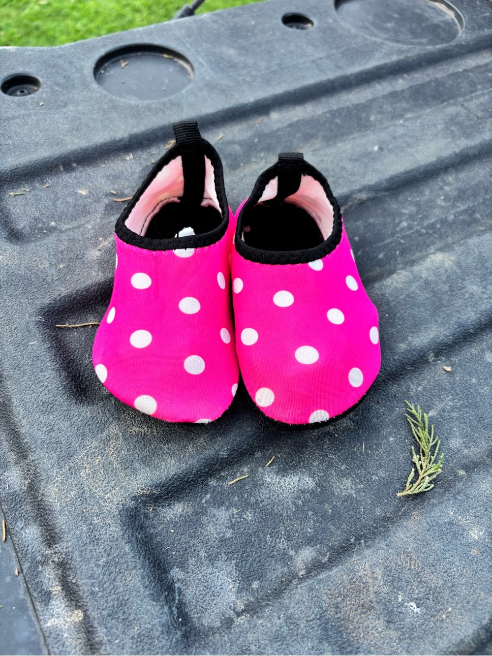 Pink Polka Dot Kids Slip-On Shoes